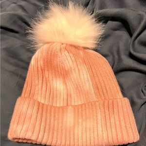 NEW Pink tie-dye Knit Beanie with Pom Pom